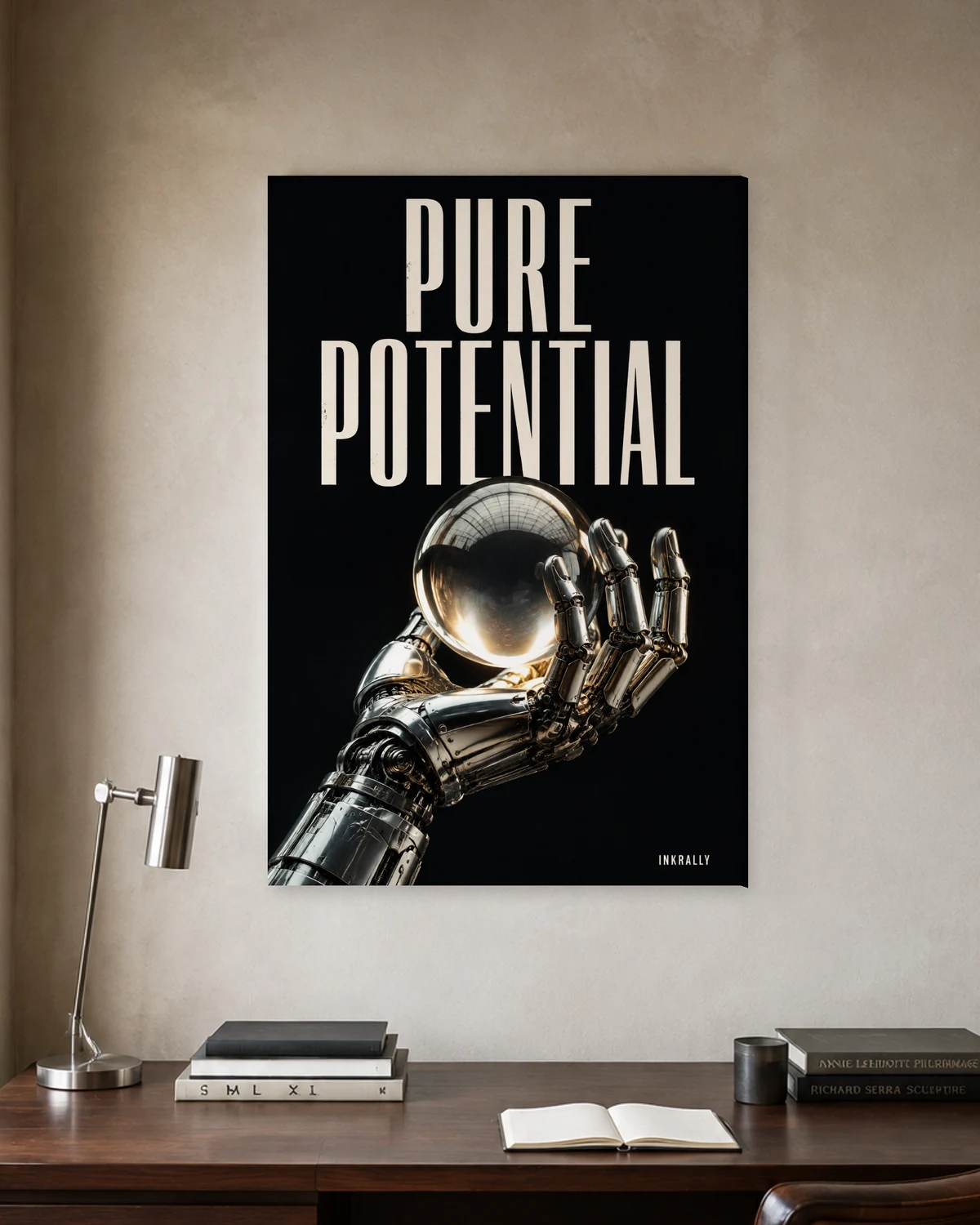 Pure Potential stretched canvas in a considered home office