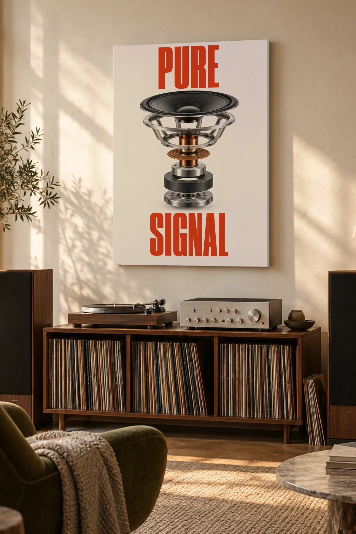 Pure Signal — A considered listening room with warm natural light