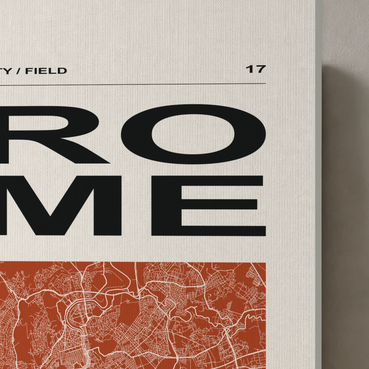 Rome / City Field canvas surface and wrapped edge in a studio detail photograph