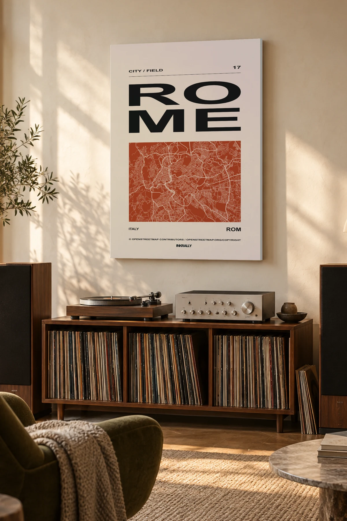 Rome / City Field — A considered listening room with warm natural light
