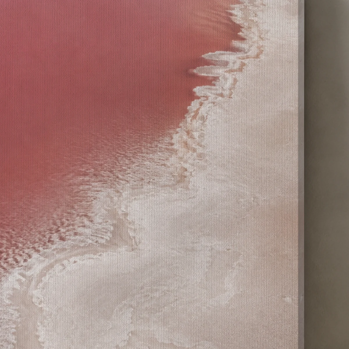 Salt & Silence canvas surface and wrapped edge in a studio detail photograph