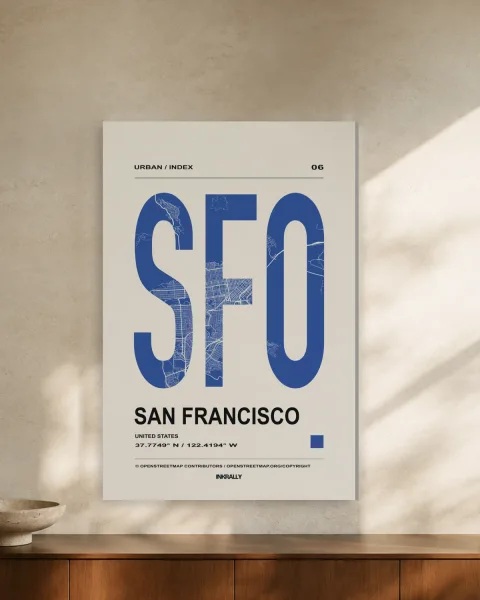 San Francisco / Urban Index styled in an interior