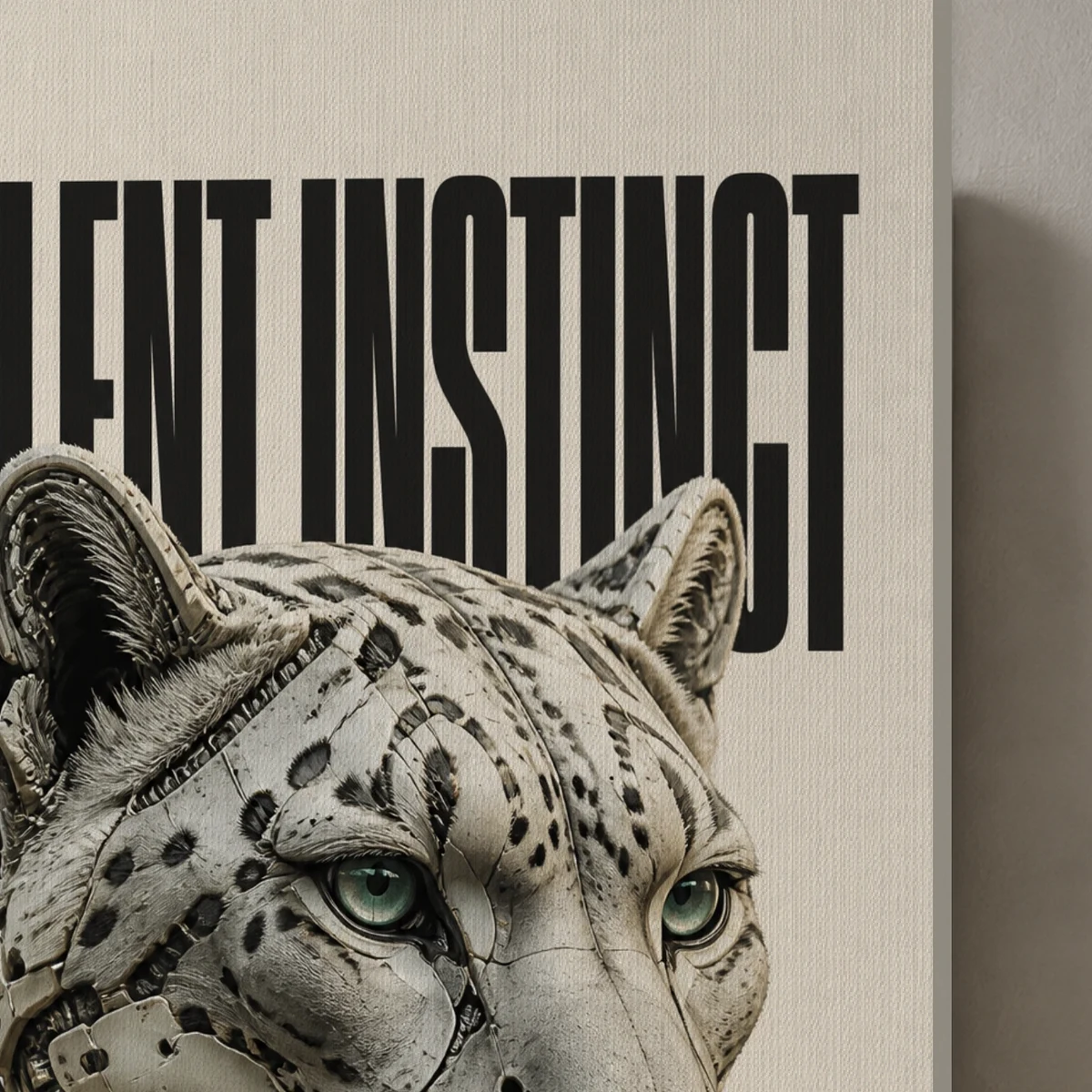 Silent Instinct canvas surface and wrapped edge in a studio detail photograph