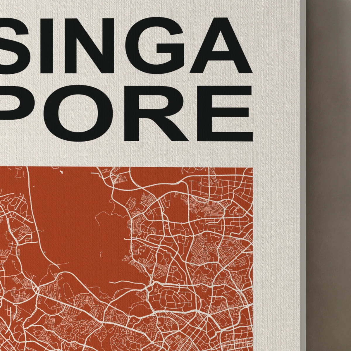 Singapore / City Field canvas surface and wrapped edge in a studio detail photograph