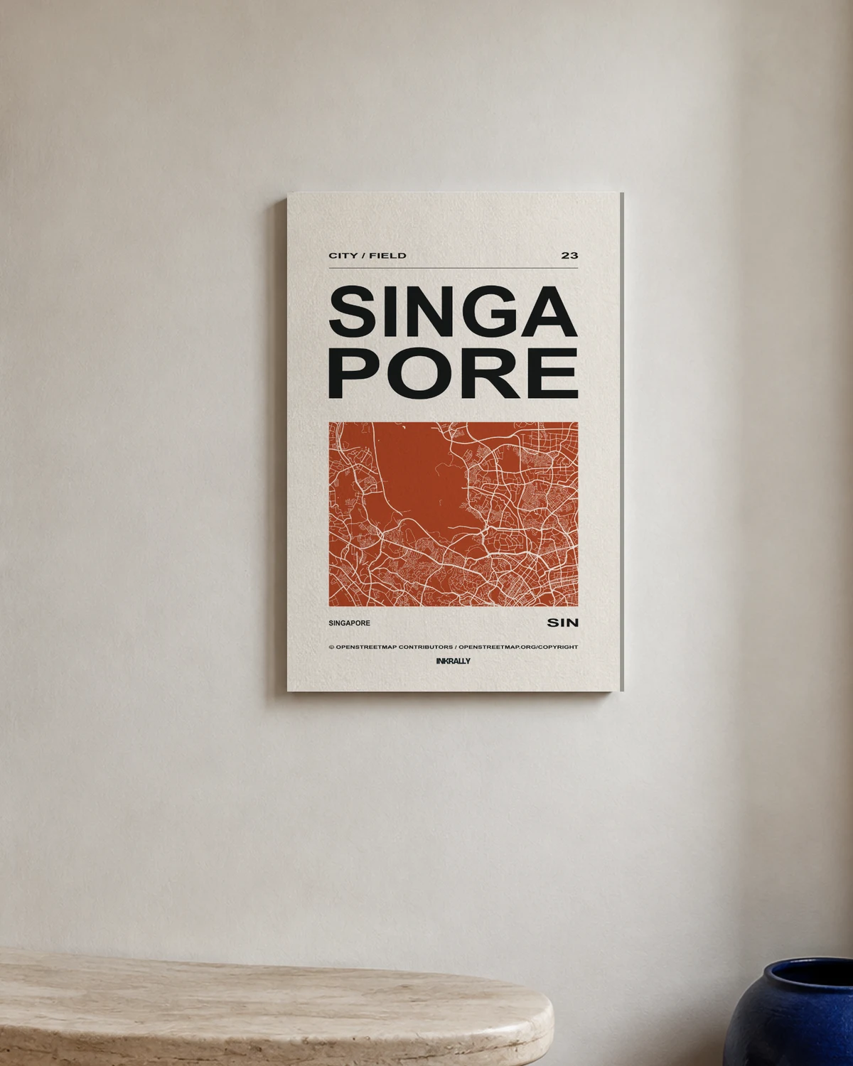 Singapore / City Field — A bright entryway with natural textures