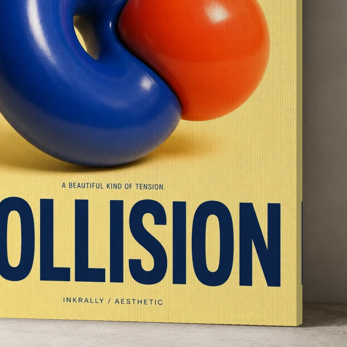 Soft Collision canvas surface and wrapped edge in a studio detail photograph