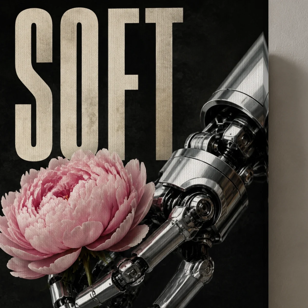 Soft Power canvas surface and wrapped edge in a studio detail photograph
