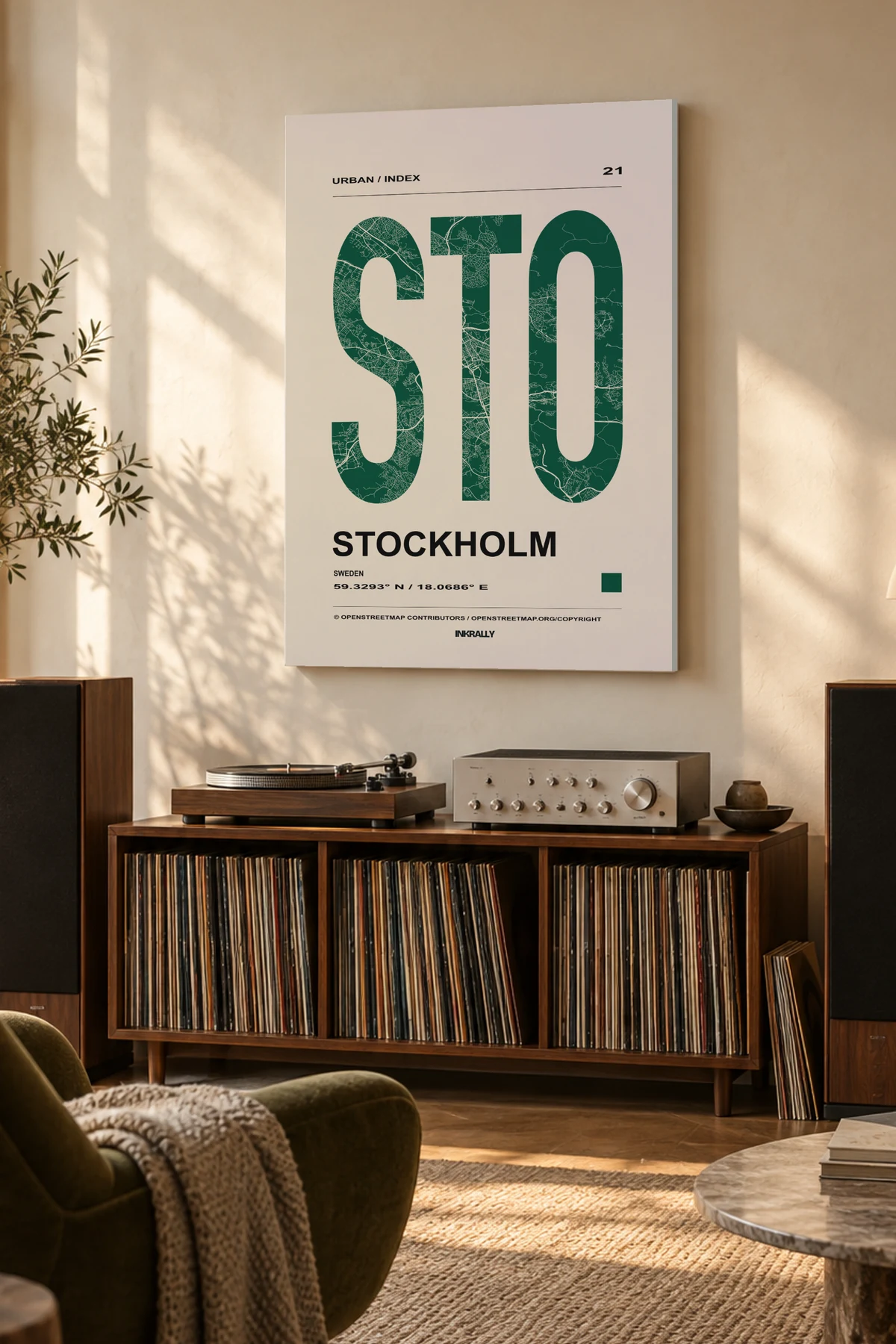 Stockholm / Urban Index — A considered listening room with warm natural light
