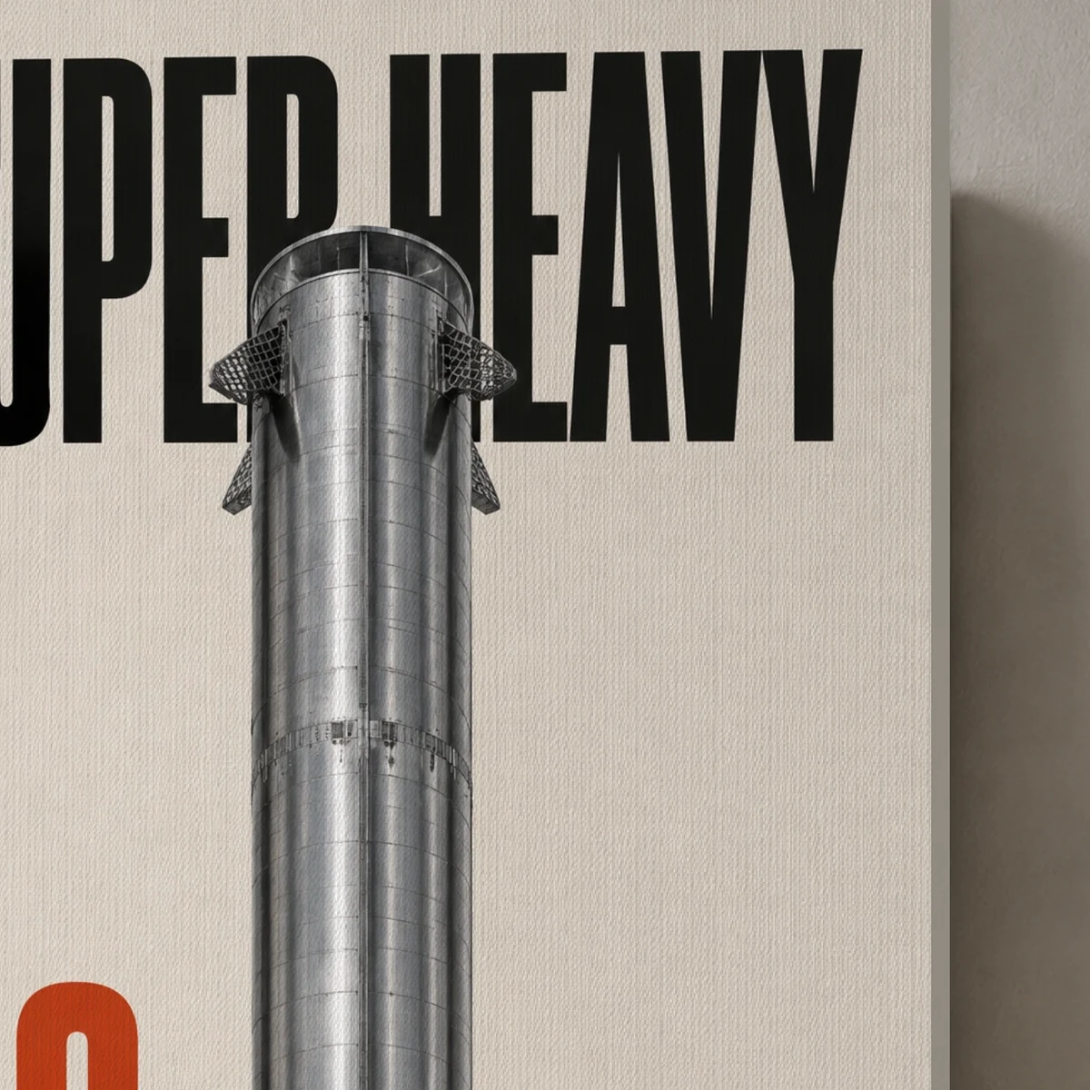 Super Heavy / 33 canvas surface and wrapped edge in a studio detail photograph