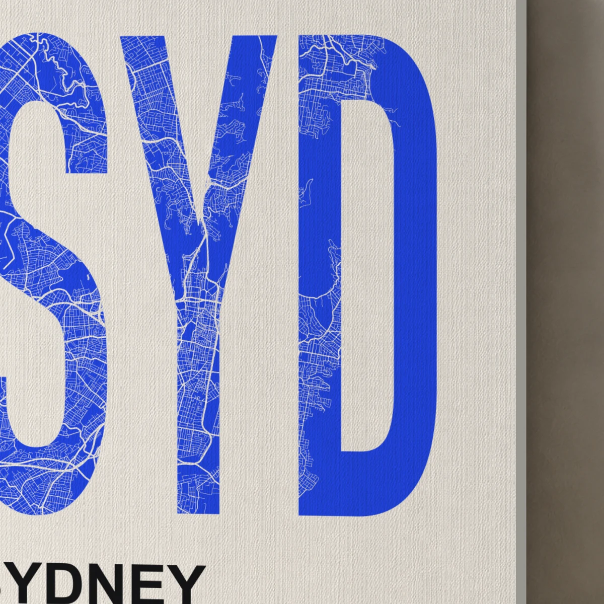 Sydney / Urban Index canvas surface and wrapped edge in a studio detail photograph
