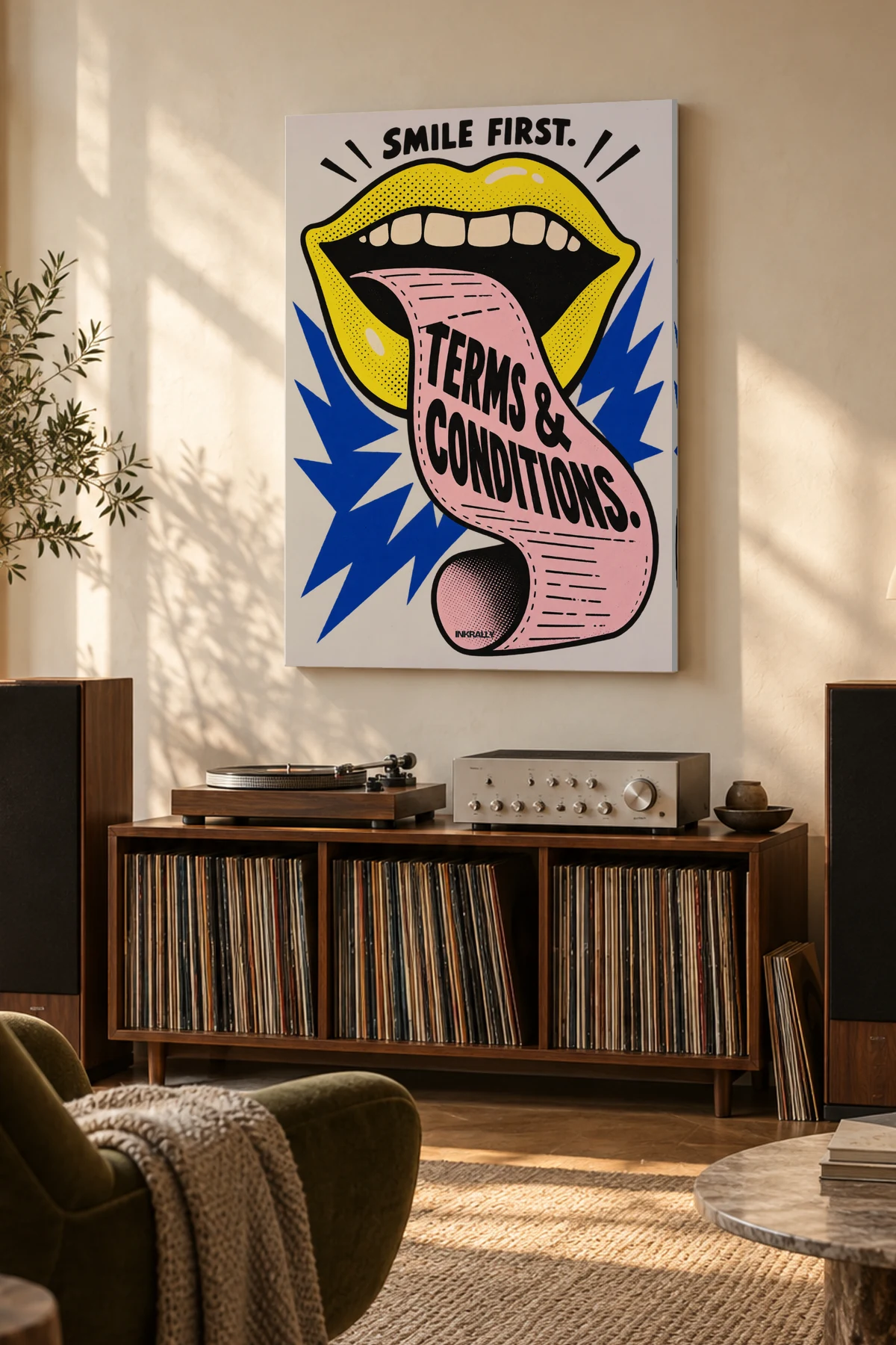 Terms And Conditions — A considered listening room with warm natural light