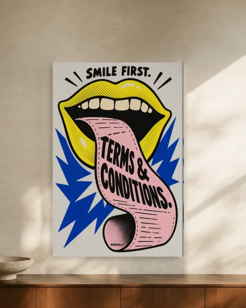 Terms And Conditions styled in an interior