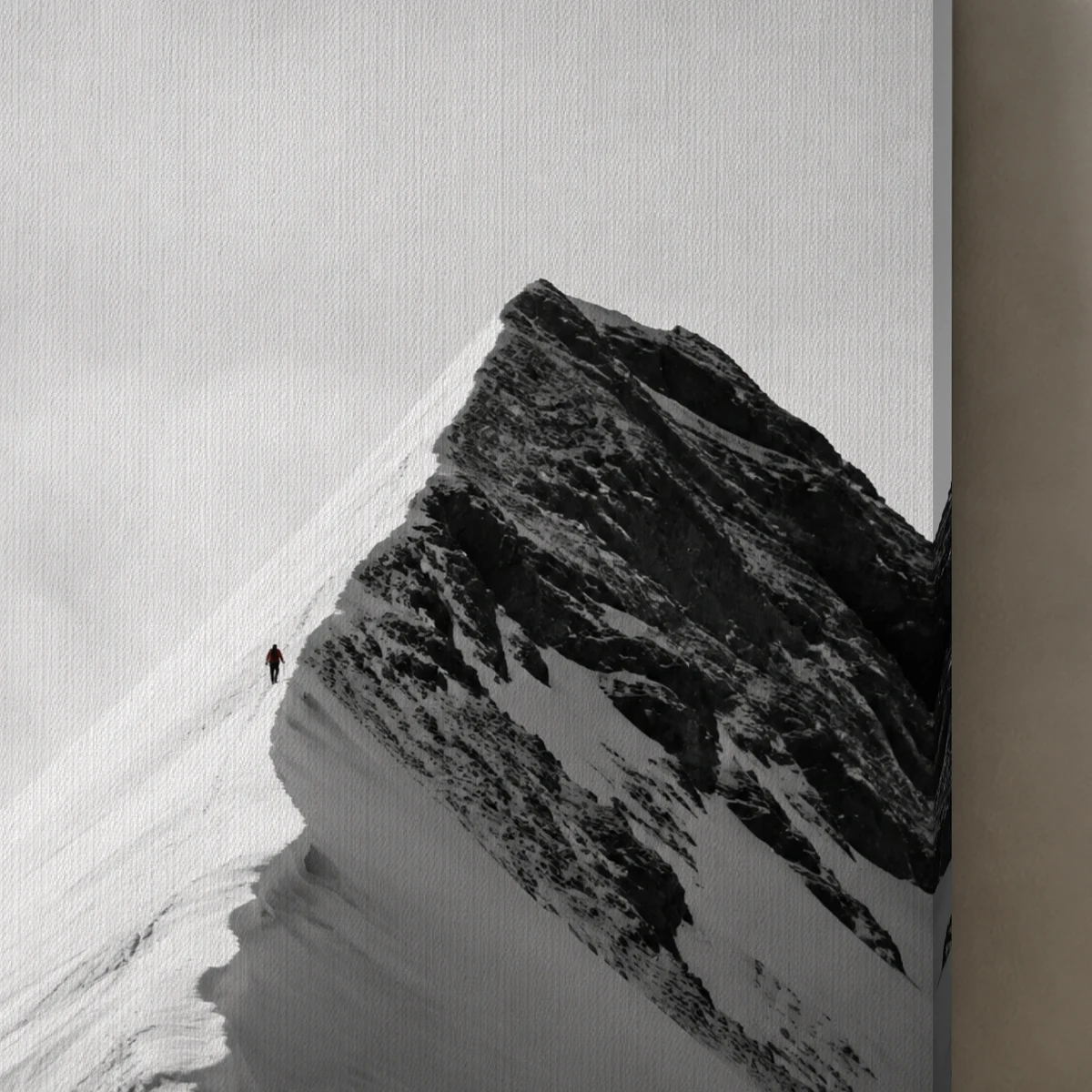 The Ascent canvas surface and wrapped edge in a studio detail photograph