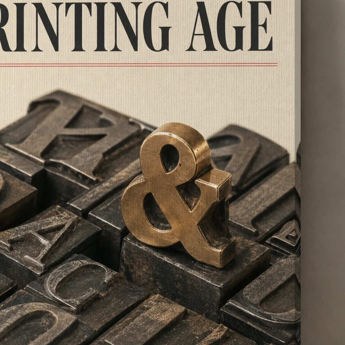 The Printing Age canvas surface and wrapped edge in a studio detail photograph