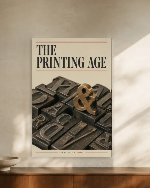 The Printing Age styled in an interior
