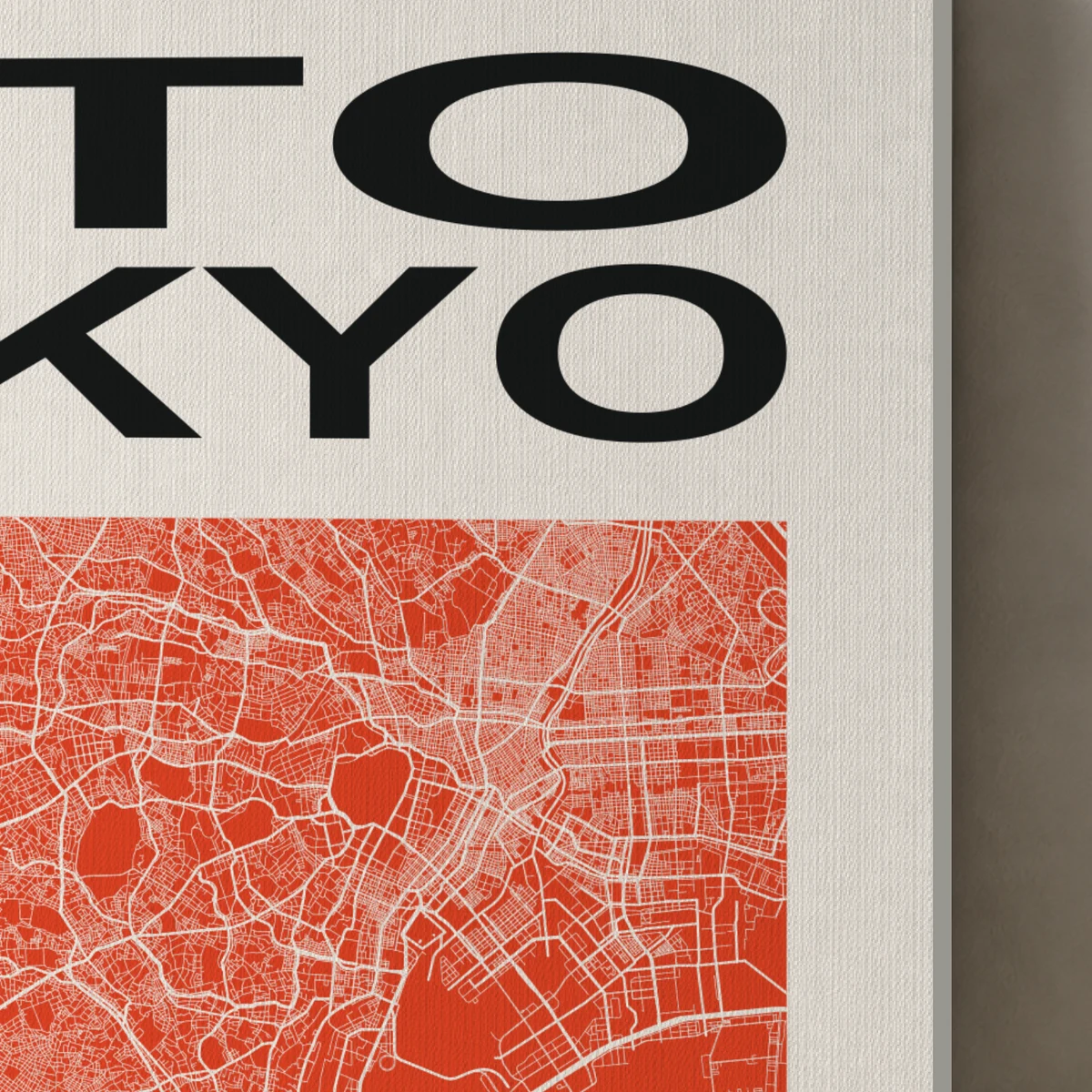 Tokyo / City Field canvas surface and wrapped edge in a studio detail photograph