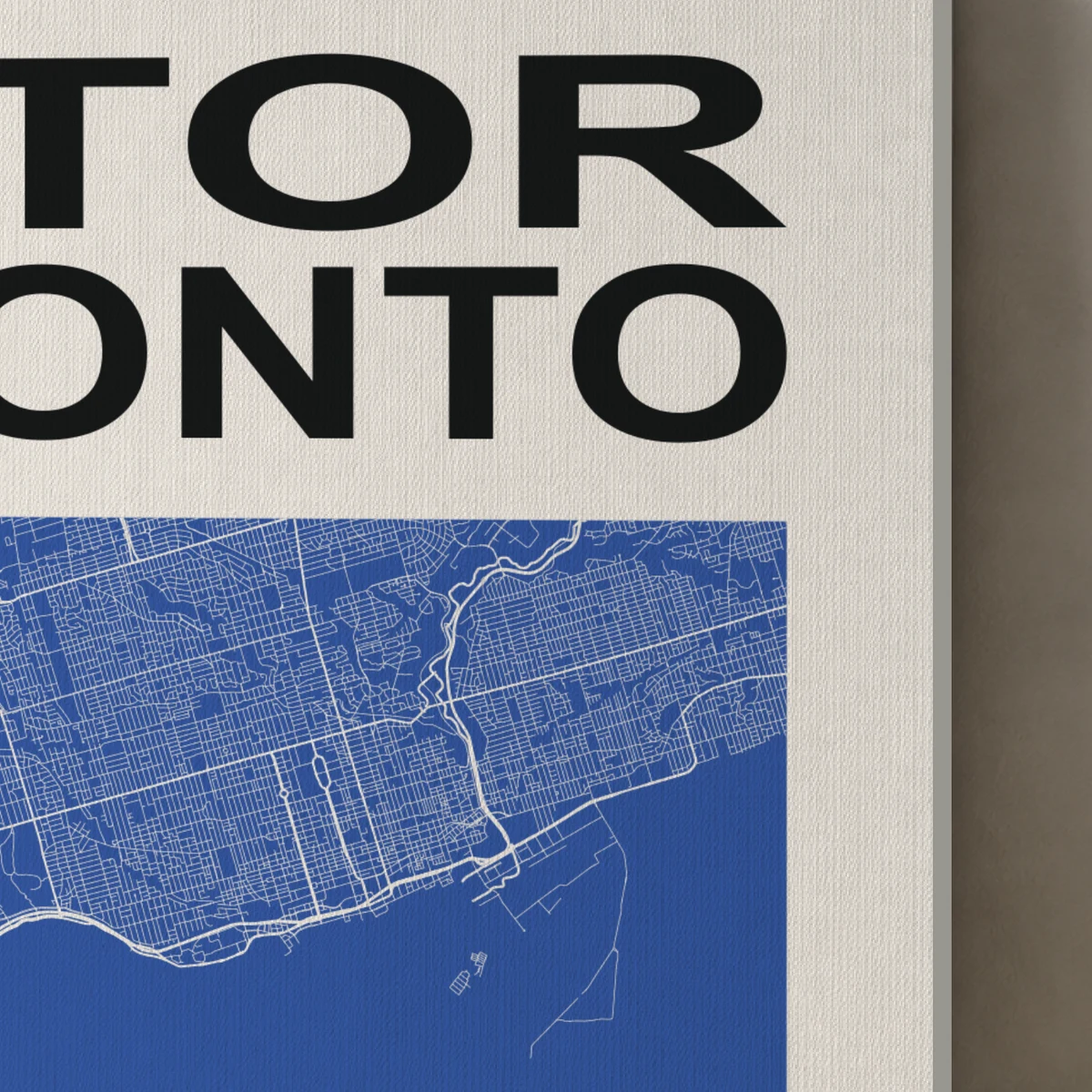 Toronto / City Field canvas surface and wrapped edge in a studio detail photograph