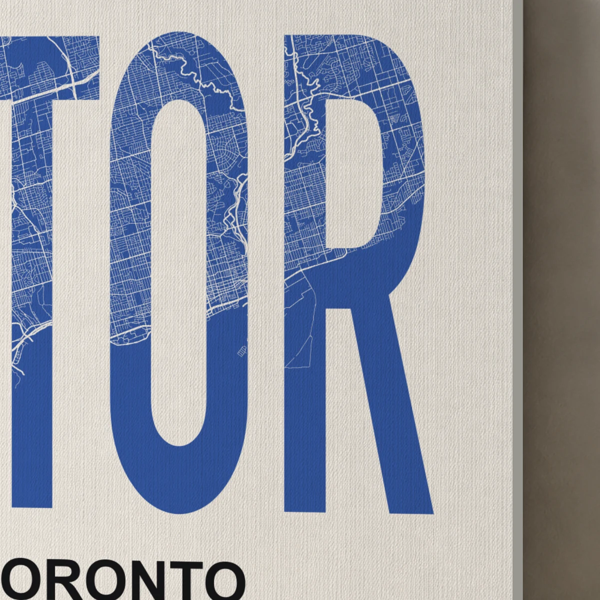 Toronto / Urban Index canvas surface and wrapped edge in a studio detail photograph