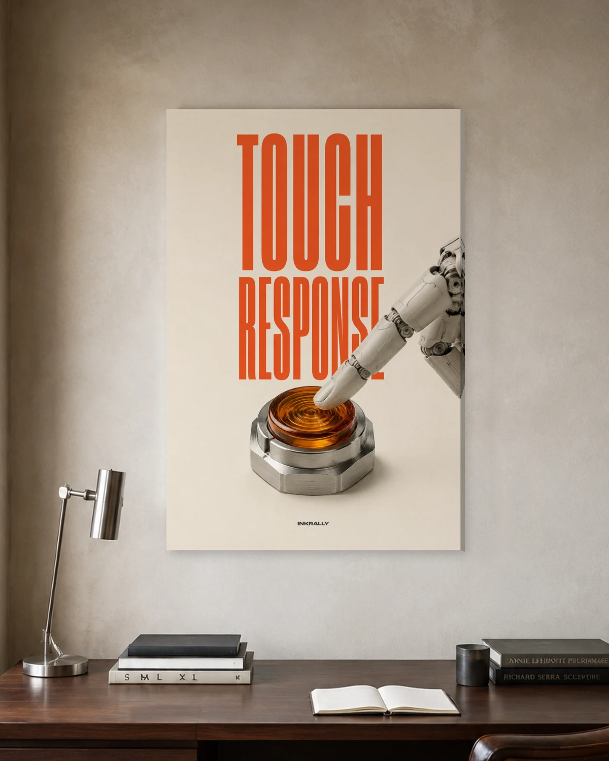 Touch Response stretched canvas in a considered home office